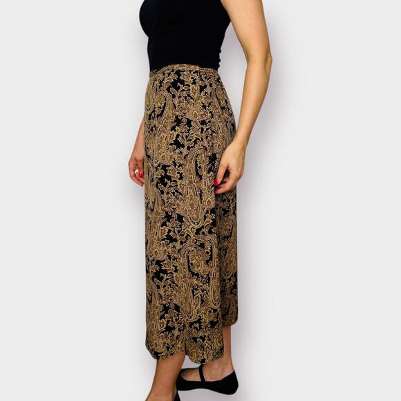 Y2K Jones New York Silk‎ Tan Black Skirt - Picture 5 of 6